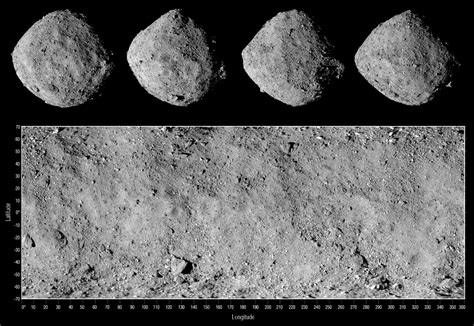 Four Sides of Bennu with Corresponding Global Mosaic - OSIRIS-REx Mission