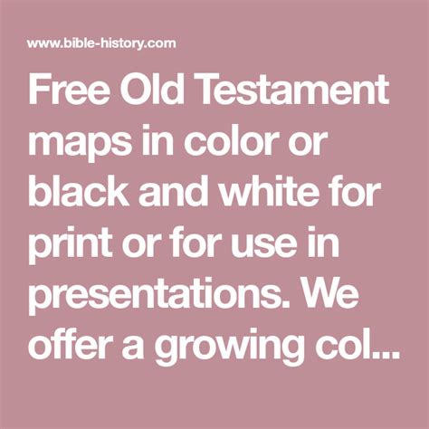 Free Old Testament maps in color or black and white for print or for ...