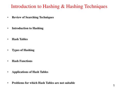 PPT - Introduction to Hashing & Hashing Techniques PowerPoint Presentation - ID:371613