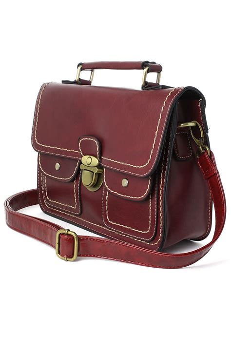 Wine Old School Satchel Bag - Retro, Indie and Unique Fashion