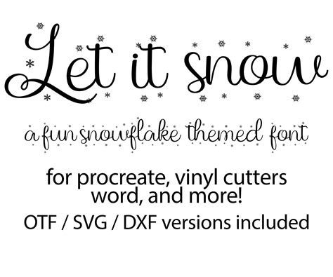 Snowflake Font SVG Let It Snow Font Svg Winter Font Christmas | Etsy