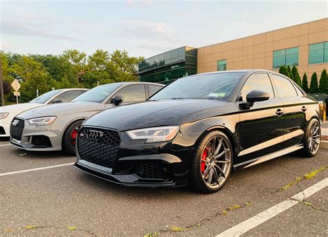 Audi RS3 8V Sedan Black with Forged ALTI GT1 Aftermarket Wheels | Wheel Front