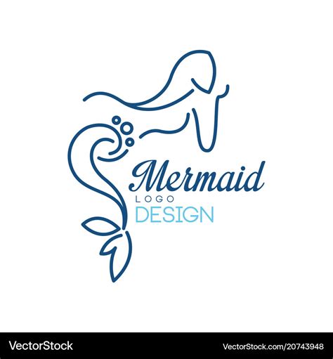 Mermaid logo design silhouette Royalty Free Vector Image