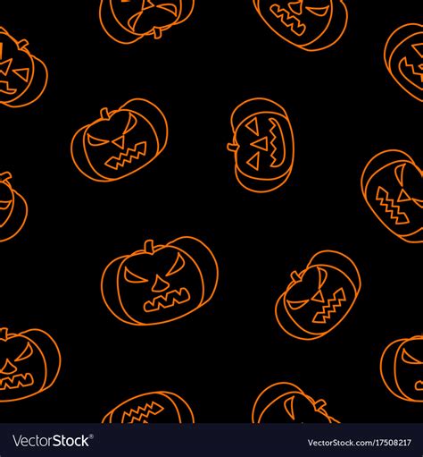 Halloween black background with orange angry Vector Image