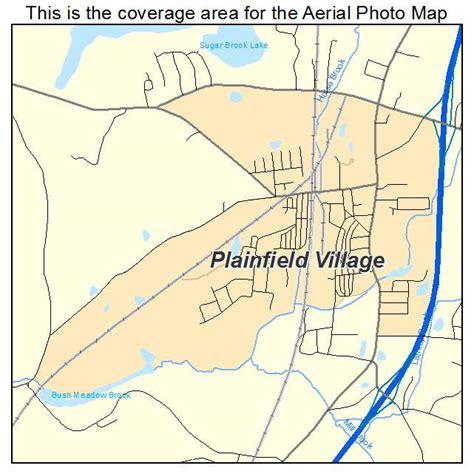 Aerial Photography Map of Plainfield Village, CT Connecticut