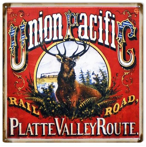 Union Pacific Railroad Sign, 12 X 12 Inches, Aged Style Aluminum Metal ...