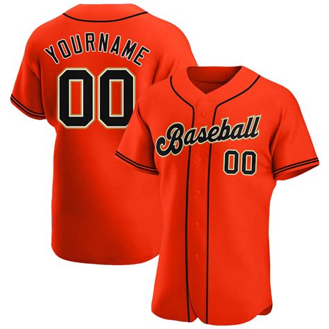 Design Team Baseball Black Cream Authentic Orange Jersey On Sale ...