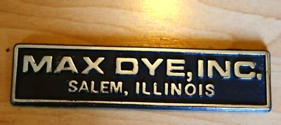 vintage max dye inc salem Illinois car dealer emblem badge | eBay