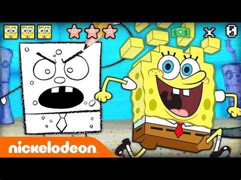 SpongeBob Escapes DoodleBob In 8-Bit Video Game Adventure! 🎮 | Nickelodeon Cartoon Universe in ...