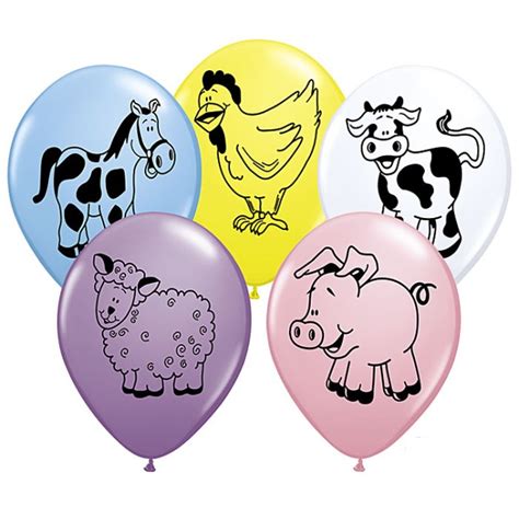 Farm Animals Qualatex Latex Balloons: Party at Lewis Elegant Party Supplies, Plastic Dinnerware ...