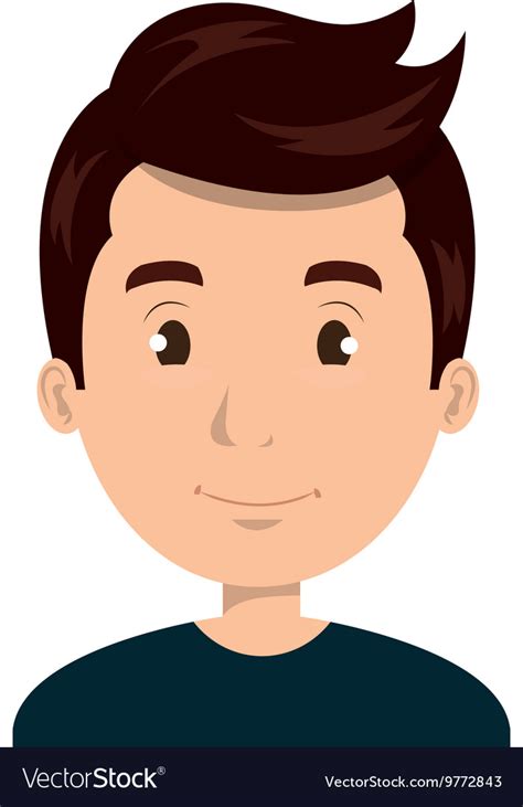 Young man face cartoon design Royalty Free Vector Image