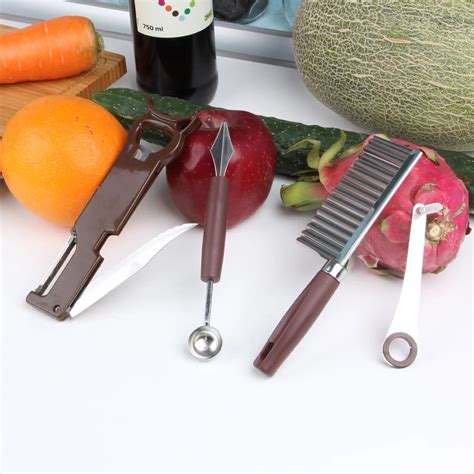 4pcs set fruit vegetable Carving tools Melon Scoops Ballers Stainless ...