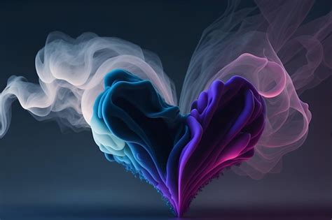 Premium AI Image | A heart rainbow smoke