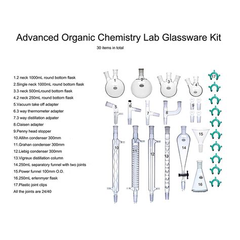 Advanced Organic Chemistry Glassware Set (training use) - Hazmat Resource, Inc.