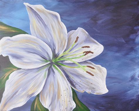 Lily Painting White and Purple Lily Painting Flower | Etsy in 2021 ...