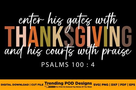 Enter into His Gates with Thanksgiving Graphic by Trending POD Designs ...