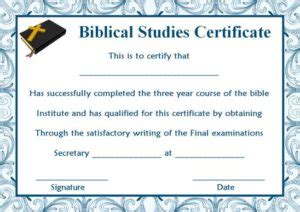 10+ Bible Study Certificate Templates: Useful to Present on Completion ...