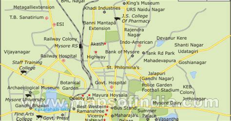 Mysooru: Road Map Of Mysore