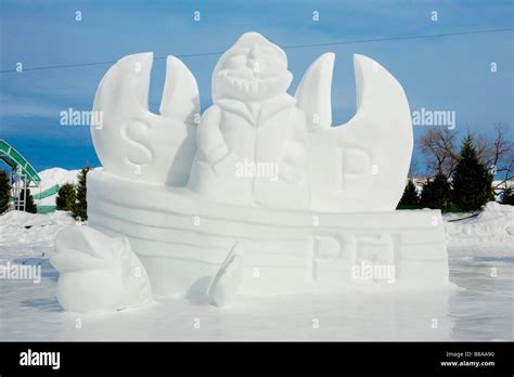 Snow sculptures at Winter Carnival Quebec City Canada Stock Photo - Alamy