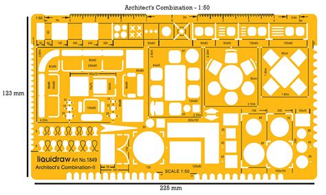 Liquidraw 1:50 Scale Architectural Scale Ruler Drawing Template Stencil Architect Technical ...