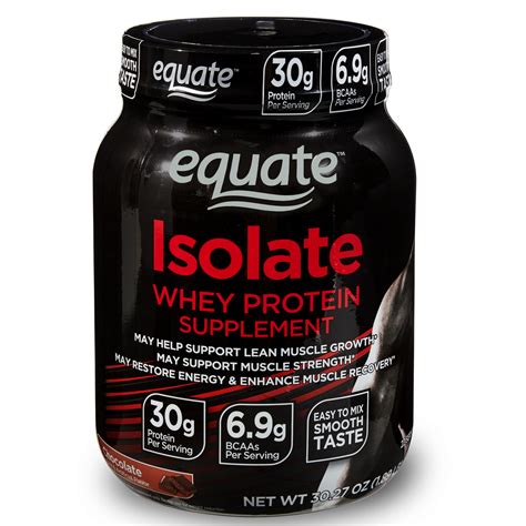 Equate Isolate Whey Protein Powder, Chocolate, 30g Protein, 1.89 Lb ...