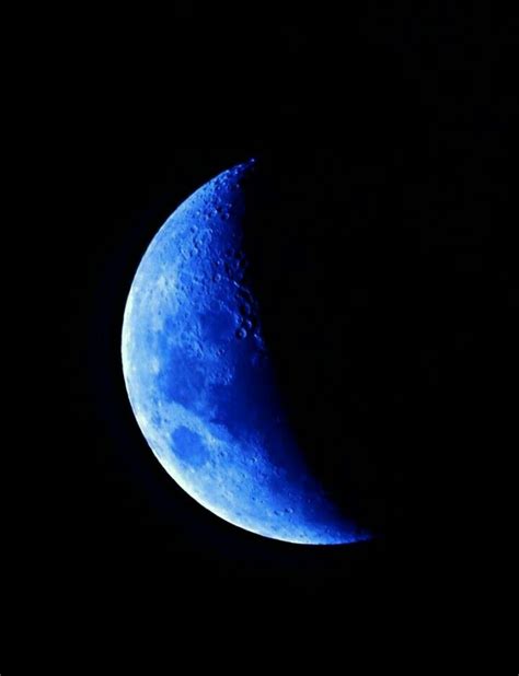 Beautiful Blue Moon in the Dark Night Sky