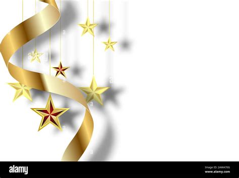 Gold stars and ribbon on a white background Stock Vector Image & Art - Alamy