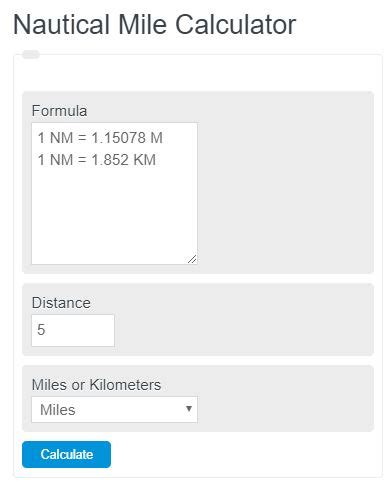 Nautical Mile Calculator - Calculator Academy