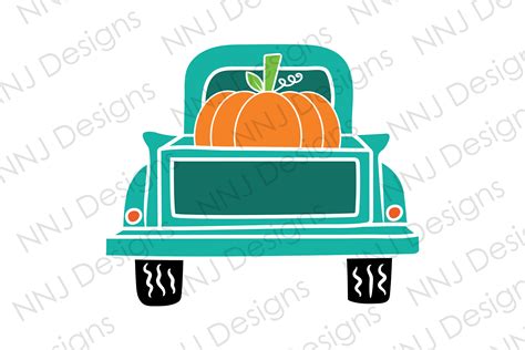 Vintage Truck with Pumpkin Svg Clipart Graphic by NNJ Designs ...