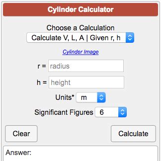 Circular Cylinder Calculator