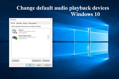 How To Change Default Audio Playback Devices Windows 10