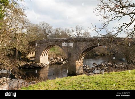 Devils bridge, the River Lune, Kirkby Lonsdale, South Lakeland, Cumbria ...