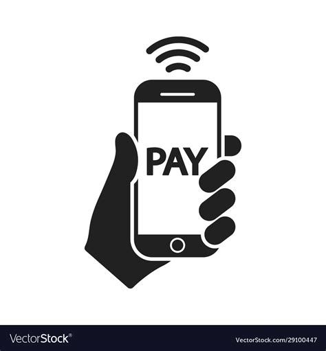 Smartphone pay icon flat Royalty Free Vector Image