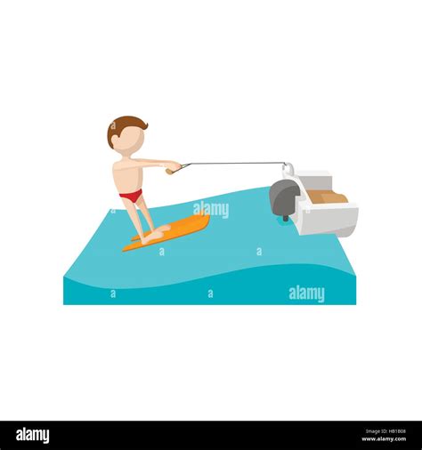 Water skiing cartoon icon Stock Vector Image & Art - Alamy