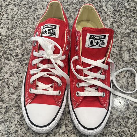 Red Converse Low Top Size in listing photos - Depop