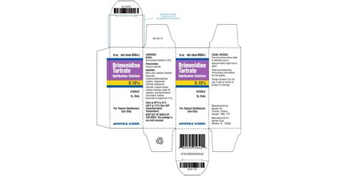 Apotex Corp. Issues Voluntary Nationwide Recall of Brimonidine Tartrate Ophthalmic Solution, 0. ...