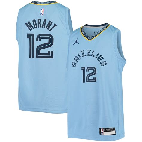 Youth Jordan Brand Ja Morant Light Blue Memphis Grizzlies 2020/21 ...