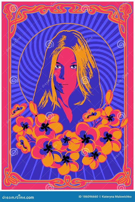 Psychedelic Hippie Art Style Poster Stock Vector - Illustration of ...