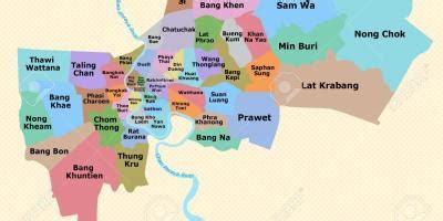 Bangkok district map - Map of bangkok district (Thailand)