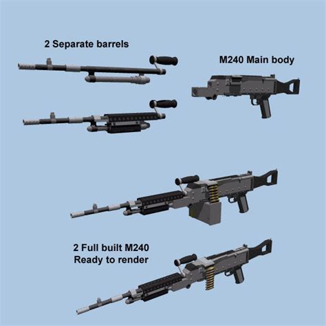 M240 Machine Gun 3D Model OBJ 3DS - CGTrader.com