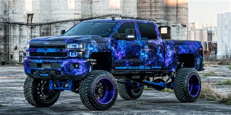 Galaxy Vinyl Wrap on Lifted Silverado 2500 HD — CARiD.com Gallery