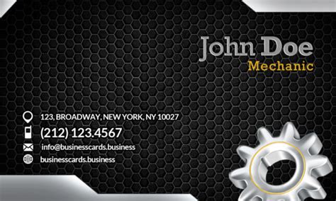 10010-mechanic-business-card-front - Business Cards Templates : Business Cards Templates