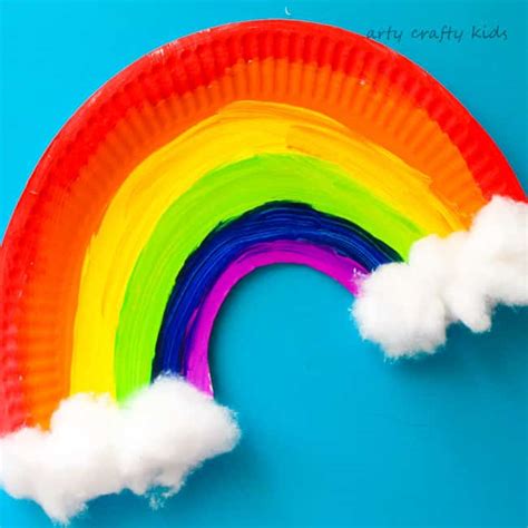 Easy Paper Plate Rainbow Craft - Arty Crafty Kids