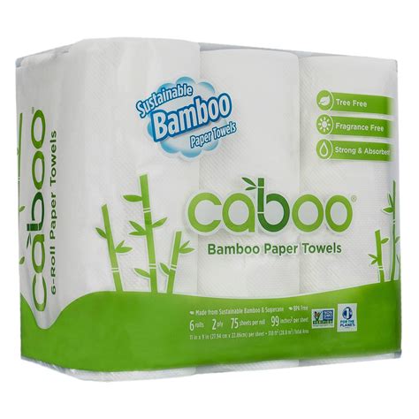 6 Rolls Tree Free Bamboo Paper Towels Earth Friendly Sustainable ...