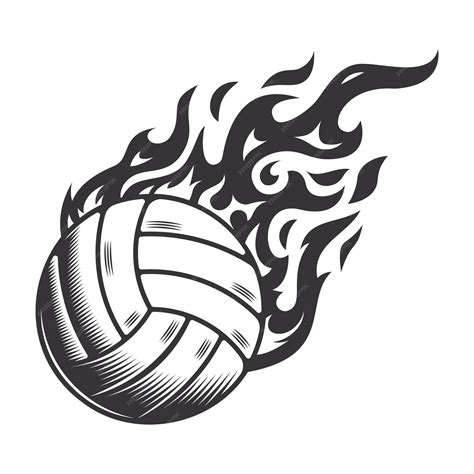 Premium Vector | Hot volleyball fire logo silhouette volleyball club graphic design logos or ...