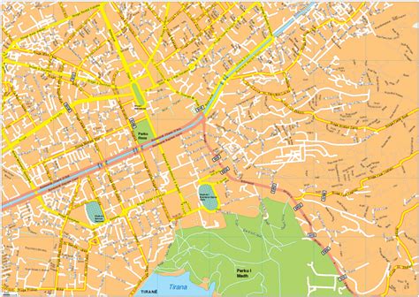 Tirana Vector EPS Map | Vector World Maps