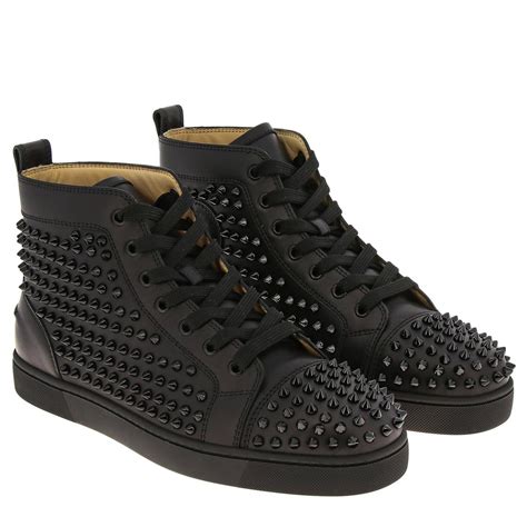 CHRISTIAN LOUBOUTIN: Louis junior Polish sneakers Spikes flat in smooth ...