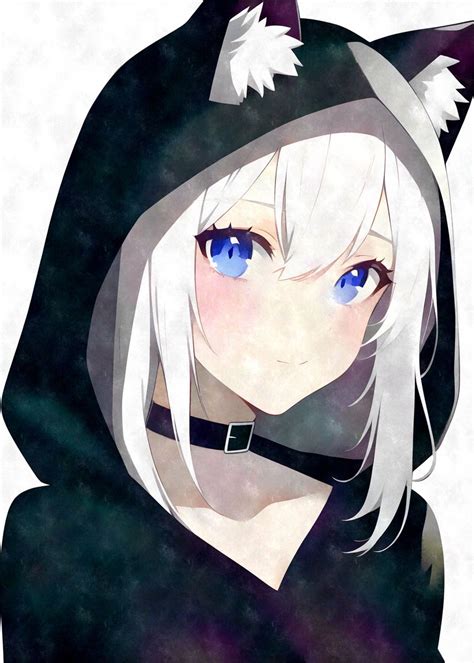 Anime Cat Hoodie Girl