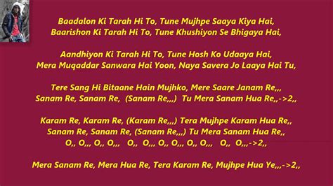 Sanam Re Original Karaoke With Lyrics, - YouTube