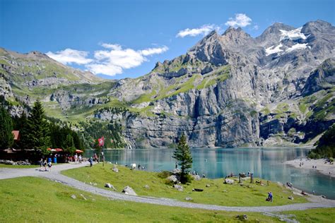 Hiking at Oeschinen Lake, Switzerland - 3 Hikes You Should Do ...